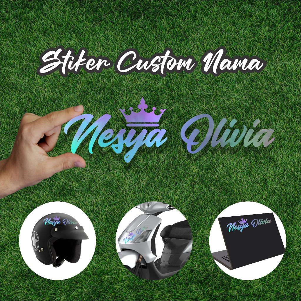 Stiker Custom/Request Nama Sendiri Anti Air Timbul Stiker Variasi Stiker Motor Hologram Setiker