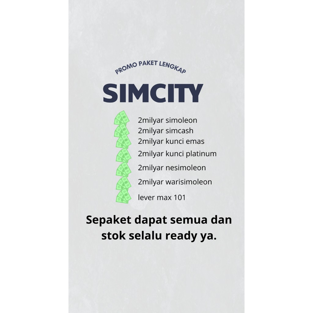 Ready Paket Simcity Buildit Aman Murah Lengkap Legal dan Bergaransi