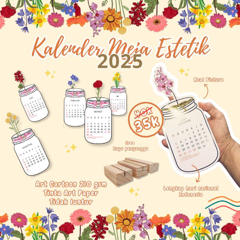 

Kalender Meja 2025 Estetik Unik
