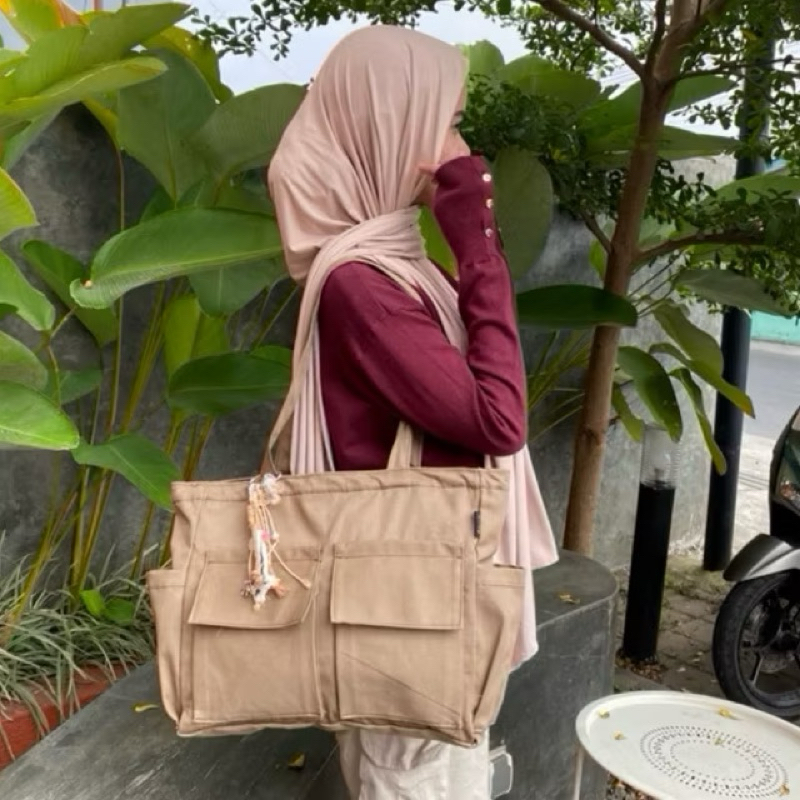 (Cuniky ) Ayumi Totebag Rs20-  Totebag Free Machrame Bag Tas Totebag Wanita Cuniky
