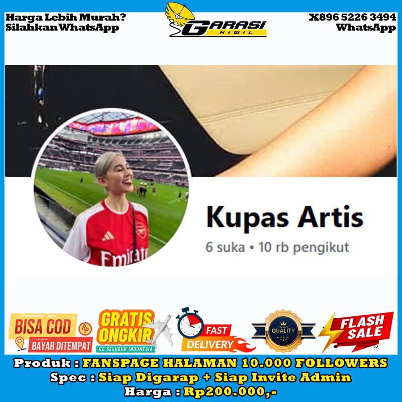 Fanspage Halaman FP 10.000 10k 10rb Followers siap monet