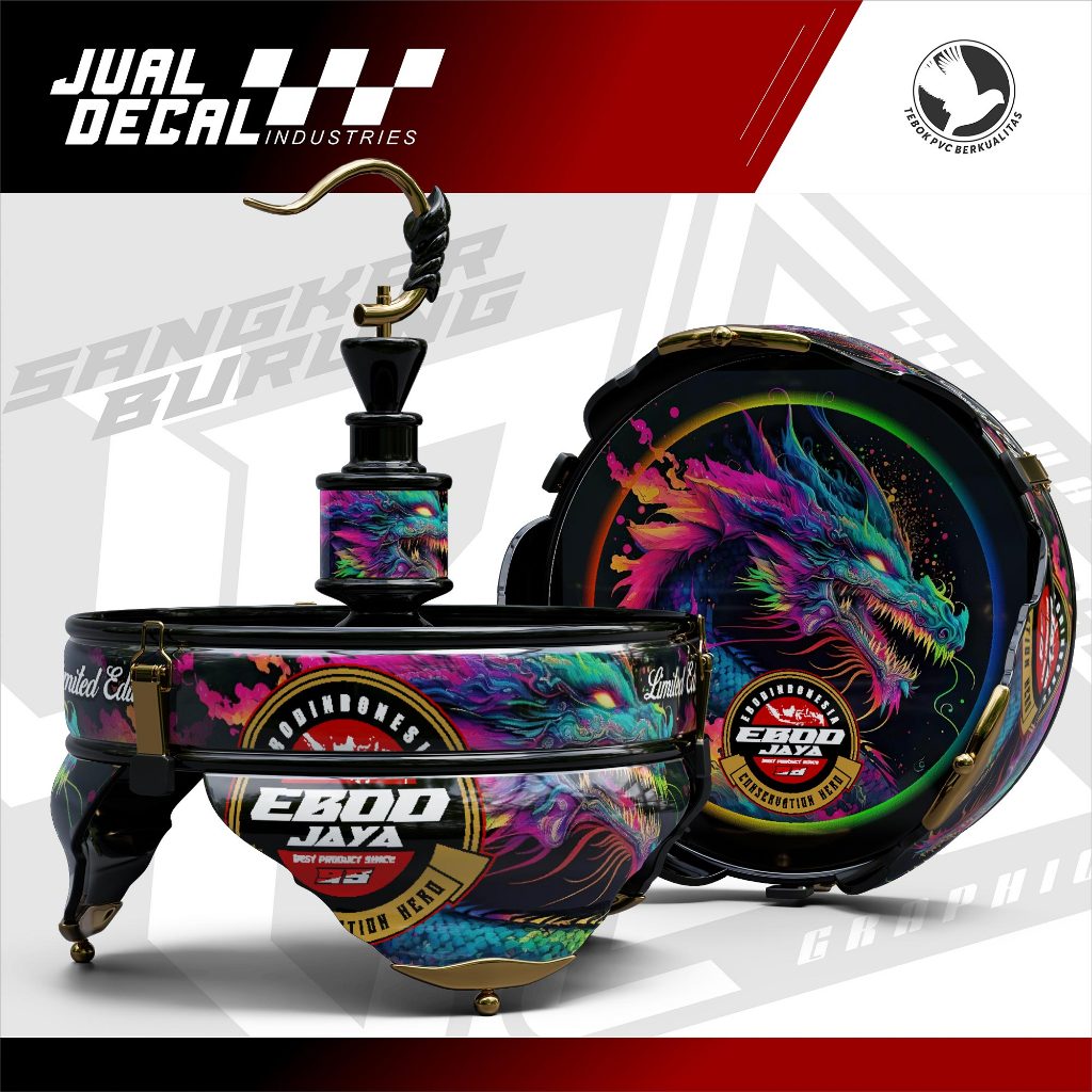 Stiker Sangkar Lovebird Pleci Helopet EBOD JAYA DRAGON Custom Decal Tebok Love Bird Variasi