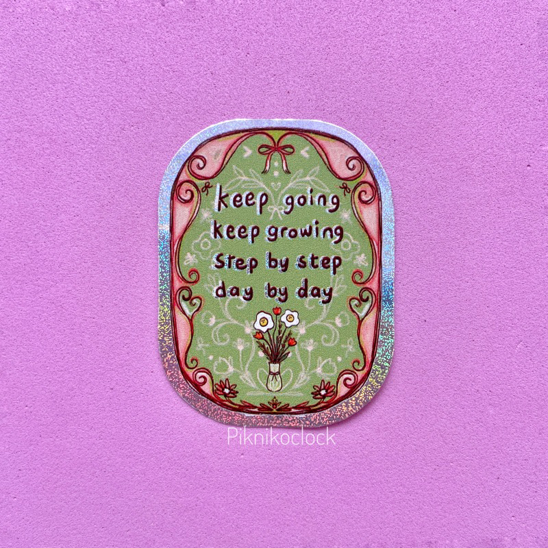 

Stiker Glittery Hologram - Keep Going Keep Growing