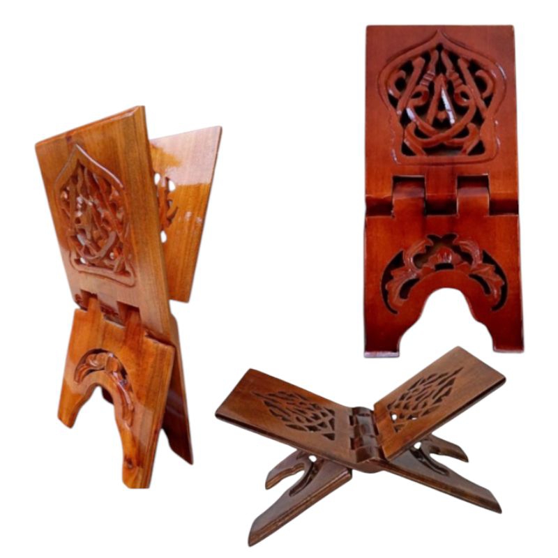 rekal dudukan al-qur'an, rekal, klasik ukir,