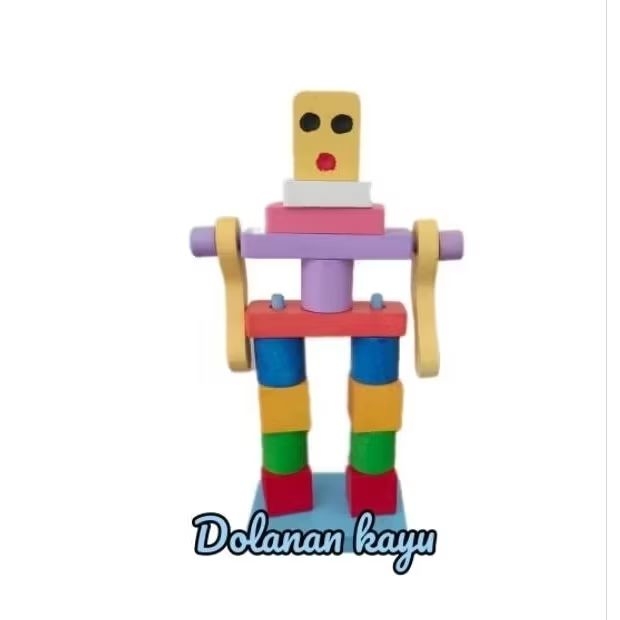 Mainanbalokrobotkayu,Anti Toksin,Mainan Kayu