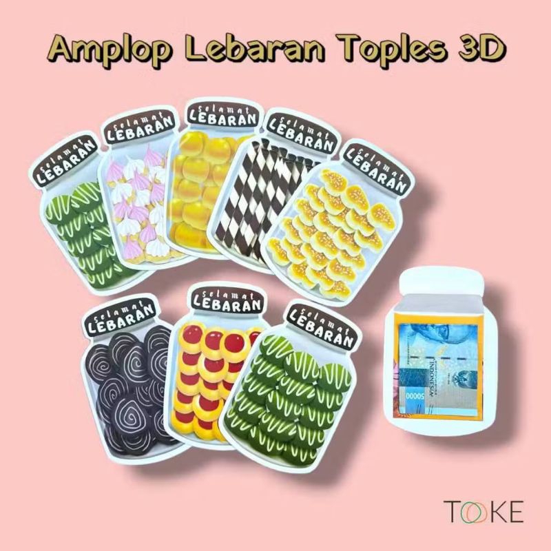 

( Isi 6 Pcs Random ) Amplop Lebaran Topples 3D