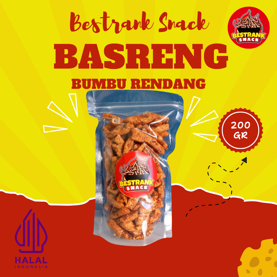 

Basreng pedas bumbu rendang viral 200 gram
