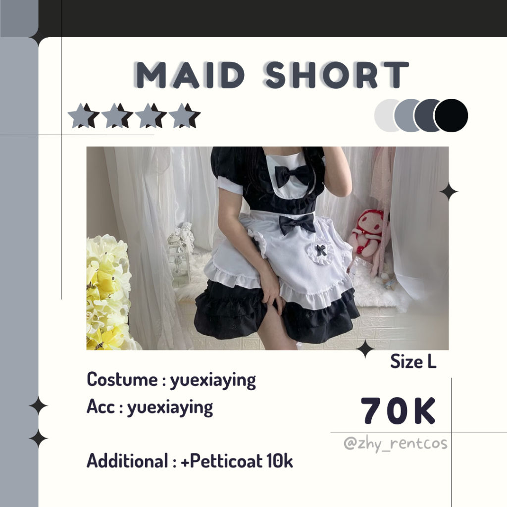 Rental Cosplay Maid Short Sewa Kostum