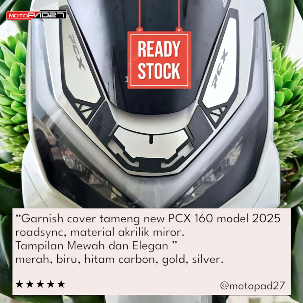 Garnis Tameng Body Depan PCX 160 2025 Roadsync Bahan Kaca Akrilik