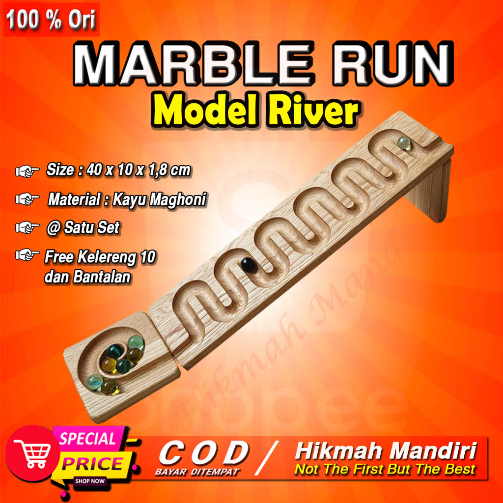 MARBLE RUN MODEL RIVER SELUNCURAN KELERENG  LINTASAN BALAP KELERENG  - ASMR Hikmah Mandiri