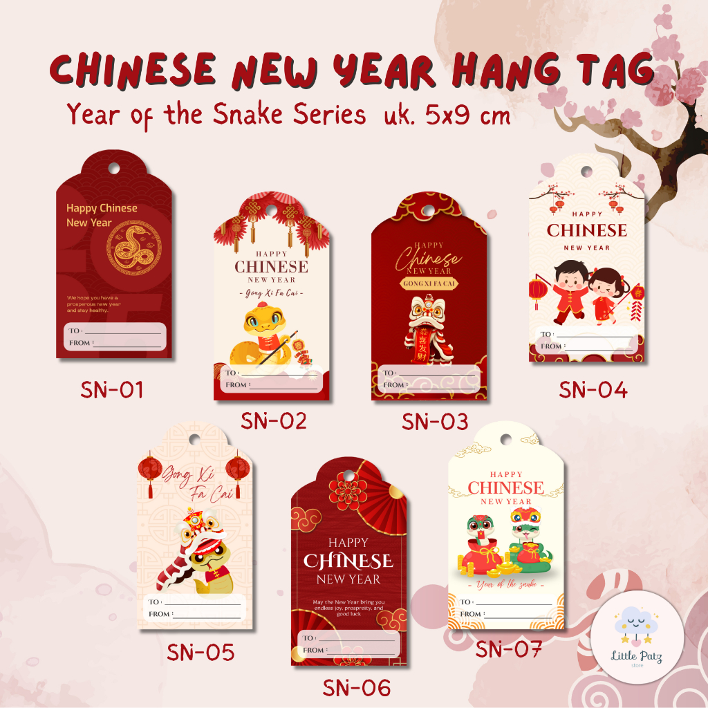 

NEW2025!!CHINESE NEW YEAR HANG TAG DESIGN!!! Hang Tag CNY VINTAGE TO + FROM /Hang Tag NATAL/Party/Hampers/Label/Parcel