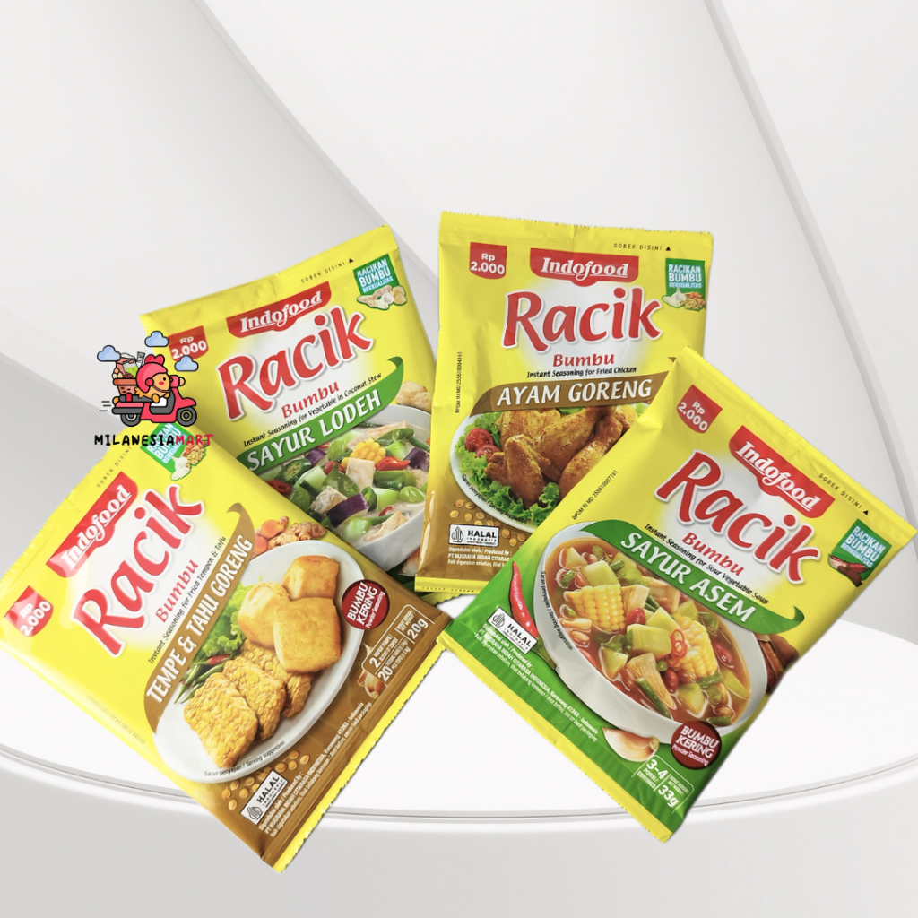 

RACIK BUMBU MASAK ( AYAM GORENG & TEMPE GORENG ) 1 SACHET/ RENCENG/ 1 DUS