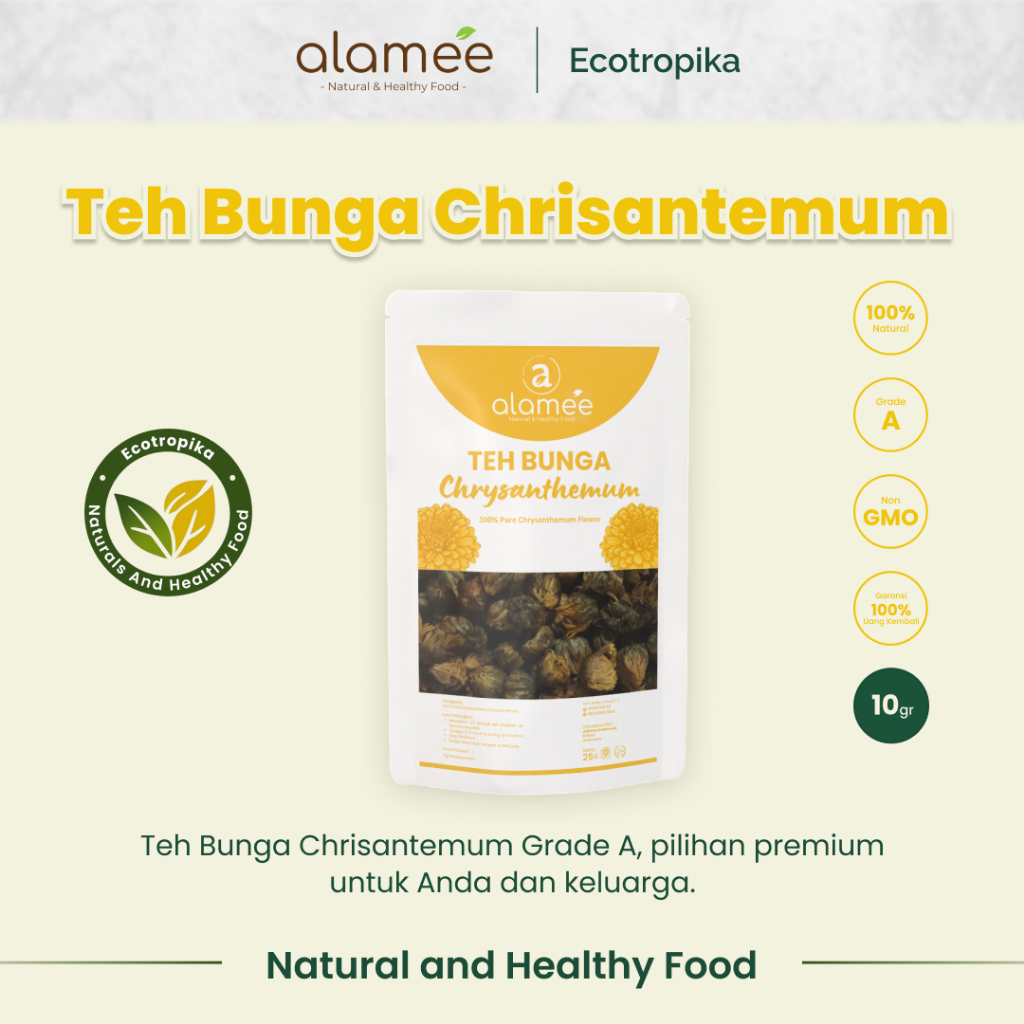 

Teh Bunga Chrysanthemum Tea Krisan Emas Golden Crysant Herbal Alami Organik Crisanthemum Kemasan 10g