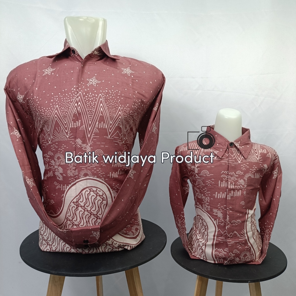 batik soft pink / batik couple ayah anak warna soft pink bahan katun premium new colection widjaya b