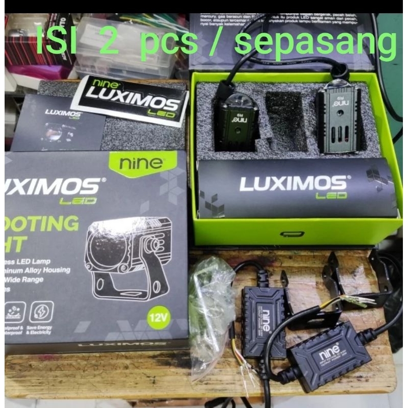 Lampu tembak isi 2 pcs mobil Motor paling terang bisa nyala putih kuning dan kedip kedip