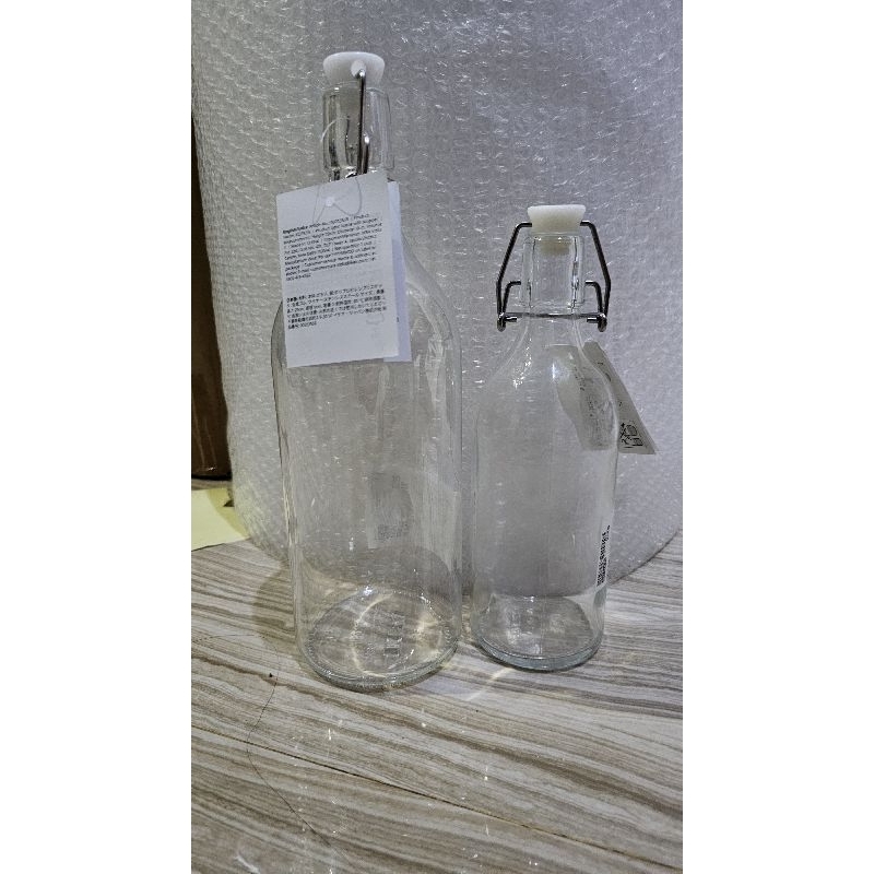 Ay00! Korken botol minum 1L, botol minum kaca, botol aestetic, botol estetik, botol minum, botol