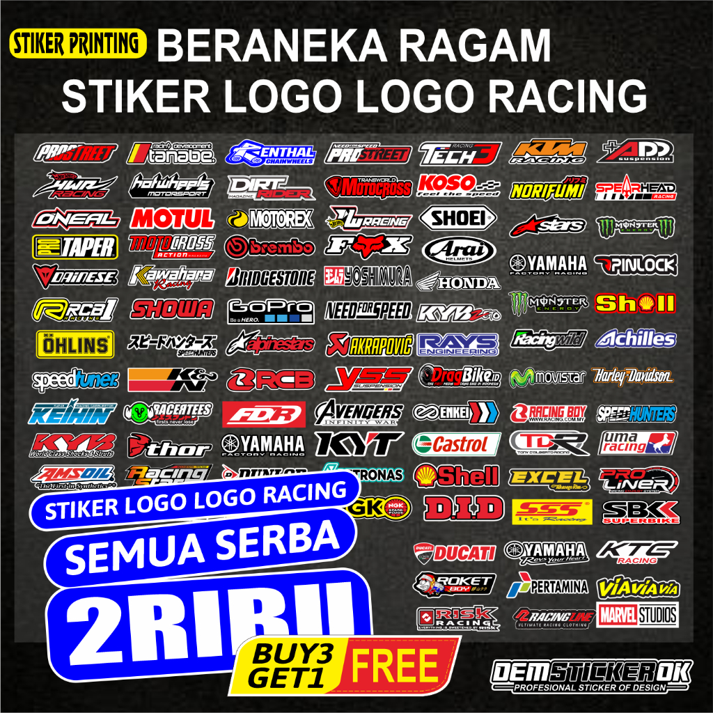 STIKER LOGO LOGO RACING SERBA 2000 STIKER LOGO LOGO RACING MURAH DAN TERLARIS