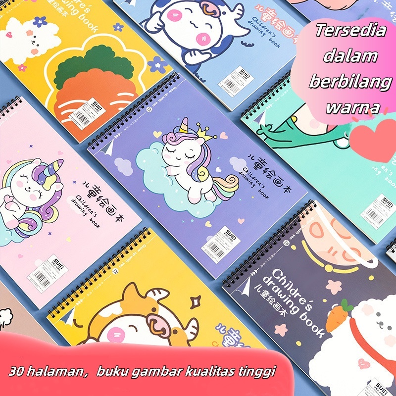 

A4 Drawing Book Cocok untuk anak TK dan siswa SD, buku seni yang dilukis dengan tangan, buku sketsa kosong, buku grafiti