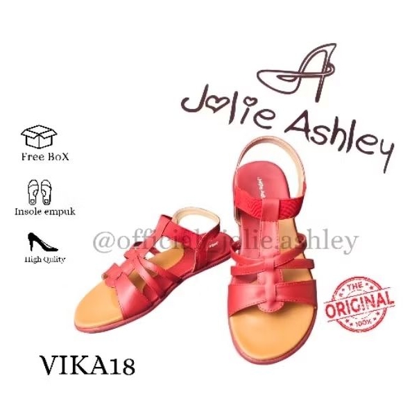 (Jolie Ashley)-sandal sepatu flat vika18