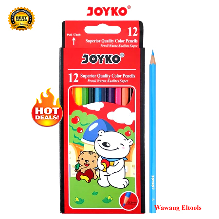 

1 Set] Pensil Warna / Color Pencil Panjang JOYKO 12 Warna CP-12PB
