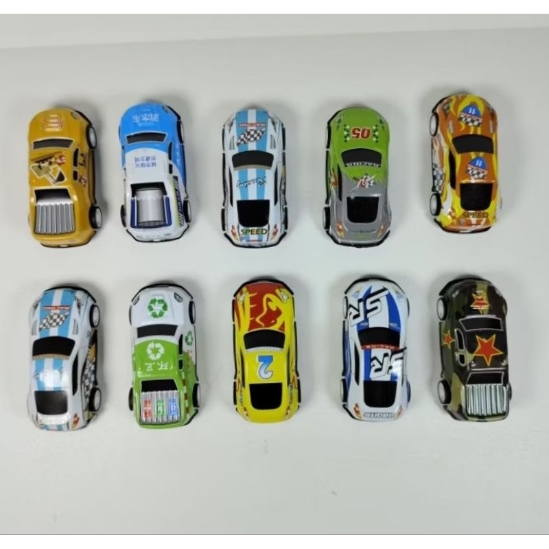 10 pcs Mobil Mini Mainan Mobil Pullback Besi Mobil Mobilan Kecil