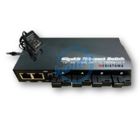 SWITCH FIBER OPTIK ETHERNET 4FO 2LAN FIBER SWITCH GIGABIT 4 FO 2 LAN