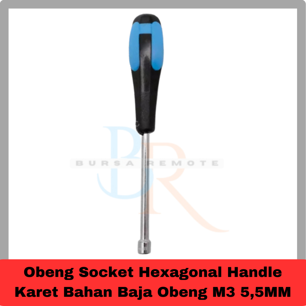 Obeng Socket Hexagonal Handle Karet Bahan Baja Obeng M3 5,5MM