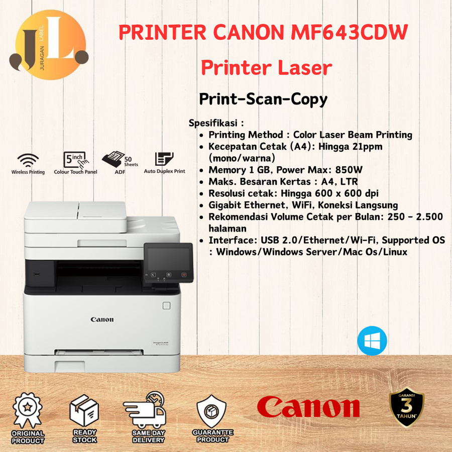 CANON MF643CDW imageCLASS AIO Laser Printer Colour 3in1 MF643 CDW