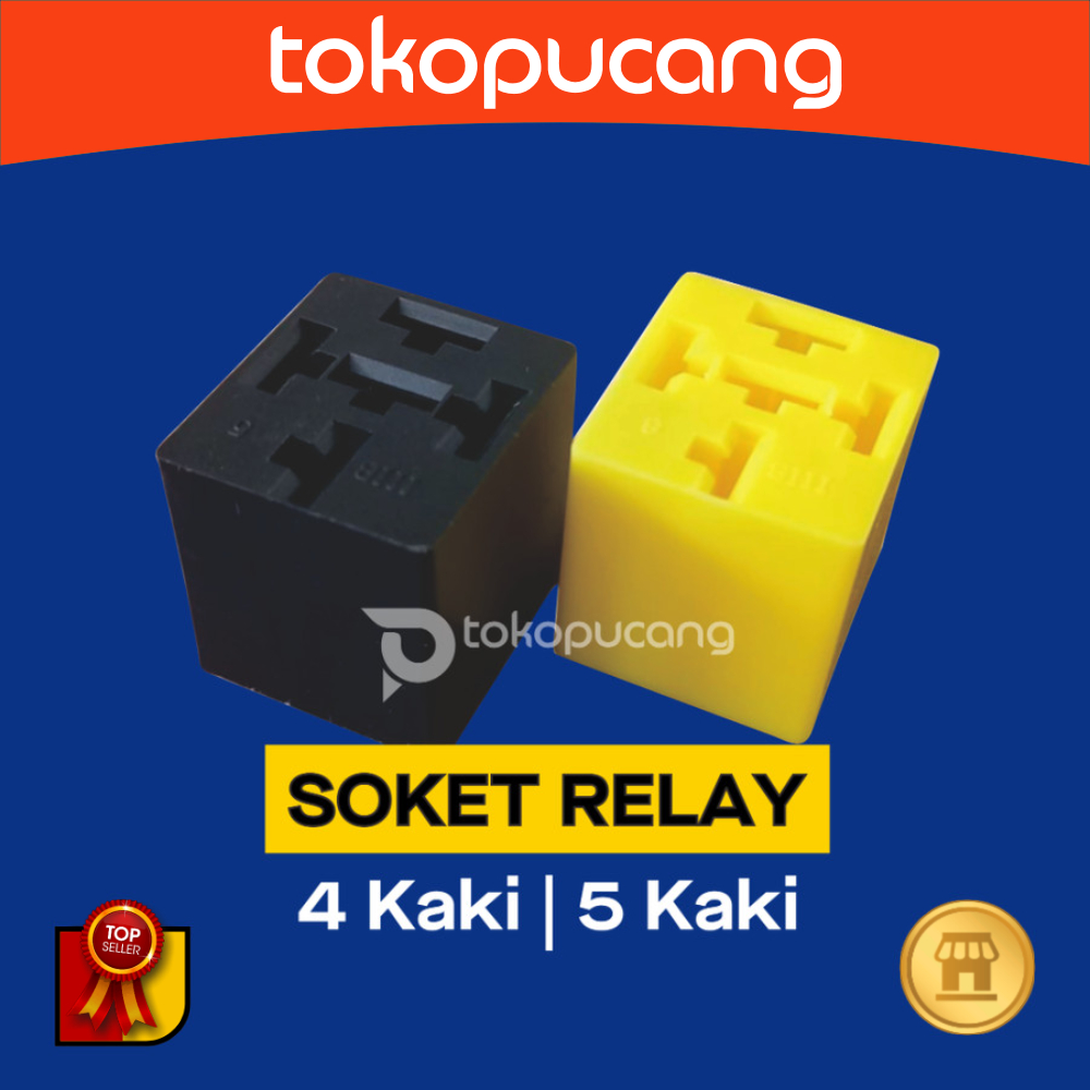 Soket Relay 4 Kaki Rumah Relay Kosongan Box Kotak Socket 5 Kaki pin Kabel Klakson Lampu Motor Mobil