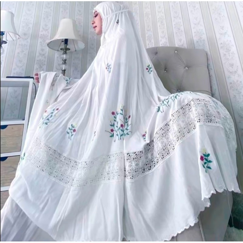 mukena katun rayon bordir cantik