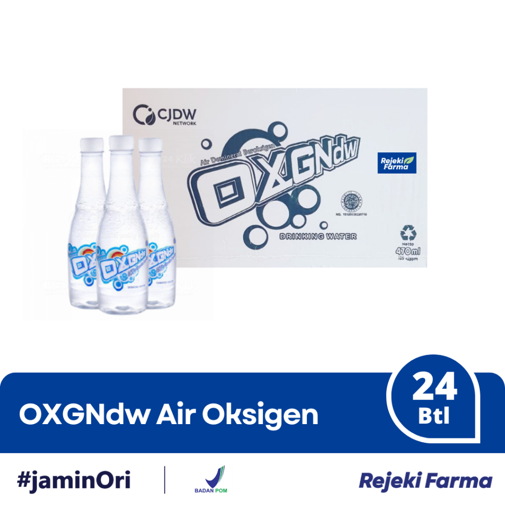 

OXGNdw Air Oxy 1 Box isi 24 Botol @ 470ml - Oxg Ndw CJDW Mineral Oxygen Water Air Oxi Demineral Beroksigen Air Oksigen Kesehatan