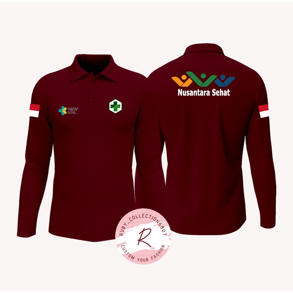 KAOS MODEL POLO BERKERAH NUSANTARA SEHAT, Kaos nusantar sehat, kaos custom berkerah bebasw reques su