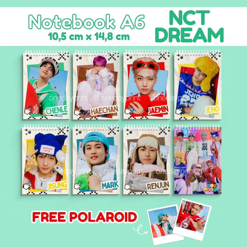 

A6 Notebook NCT DREAM all members Free Polaroid