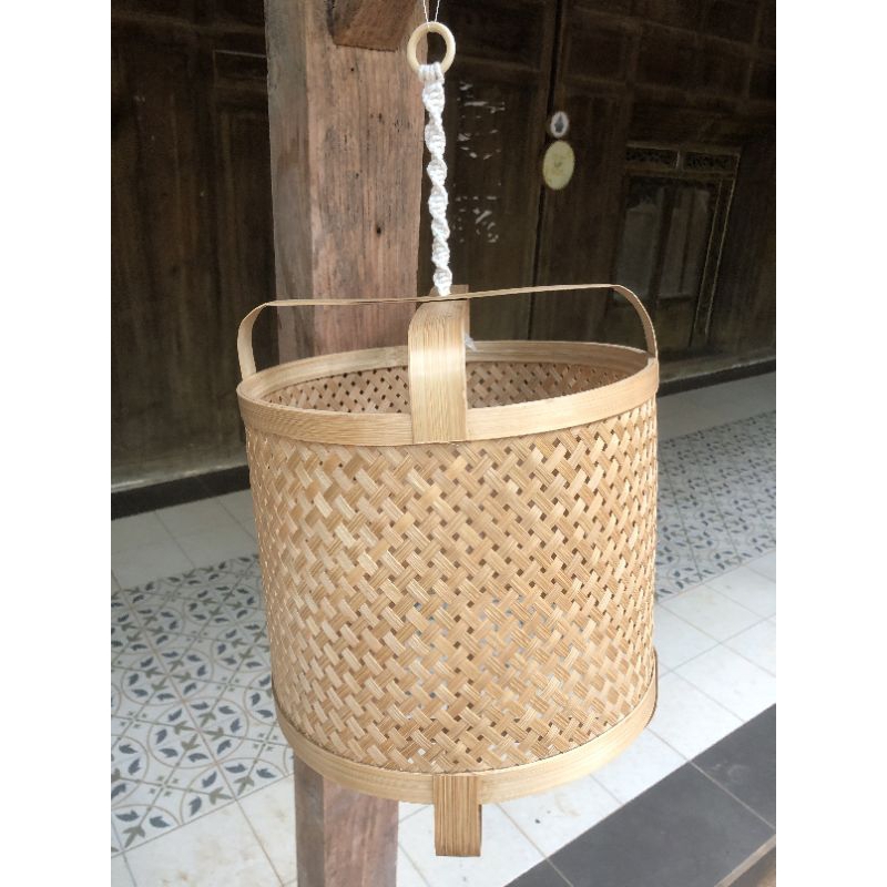Kap Lampu Lampion Bambu