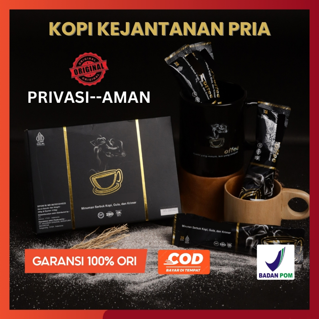 

MoceerKopi Coffee Original | Kopi Alami Kuat Tahan Lama Penguat Stamina Pria Perkasa 1 Box 8 Sachet