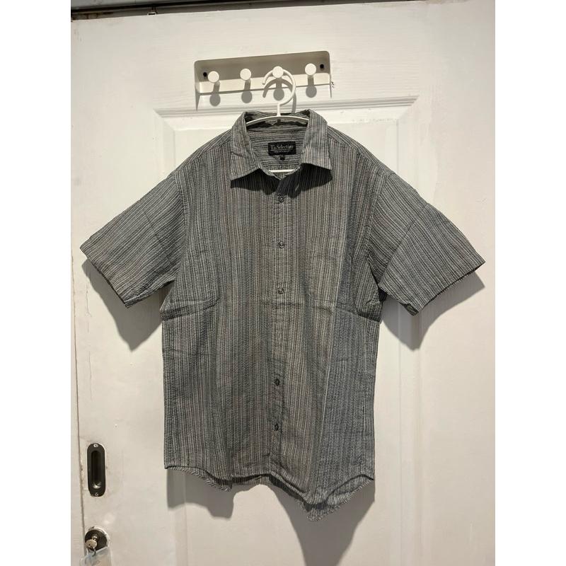 [PRELOVED] THE SELECTION KEMEJA PRIA WANITA ABU-ABU GREY Kemeja Vintage 90s Aesthetic Boxy Oversized