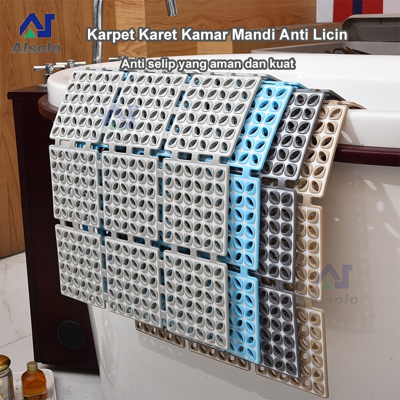 Keset Lantai Toilet Berlubang/Ukuran 40x66cm/PVC Anti Slip Polkadot Dapur/Karpet Karet Kamar Mandi A