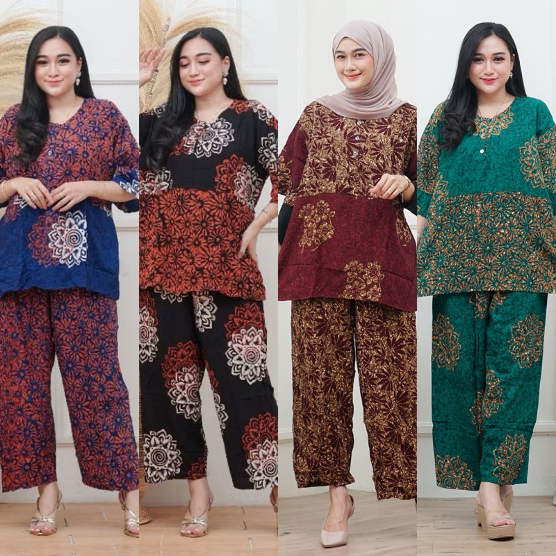 SETELAN CELANA PANJANG JUMBO BATIK LD 130/SETELAN CELANA JUMBO