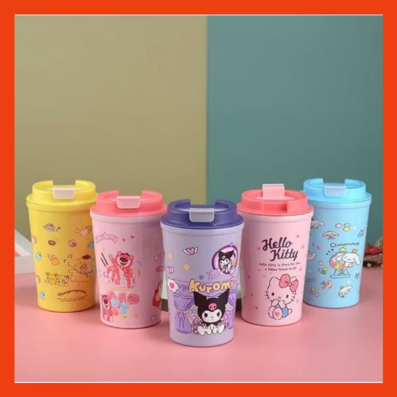 Termos Kopi Travel Mug Anti Tumpah / Mug Kopi Karakter Sanrio Tahan Panas Dan Dingin