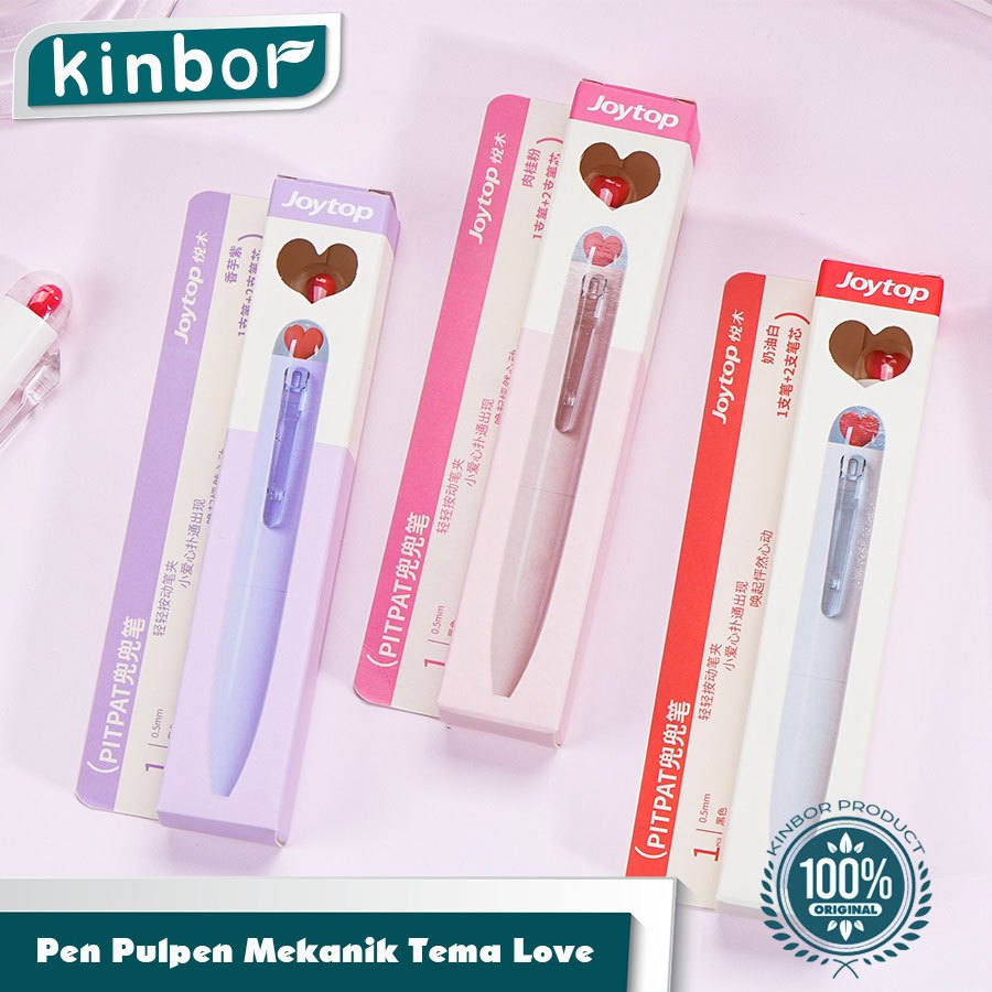 

1+2 PCS Gel Pen + Isi Motif Heart 0.5mm Love Black