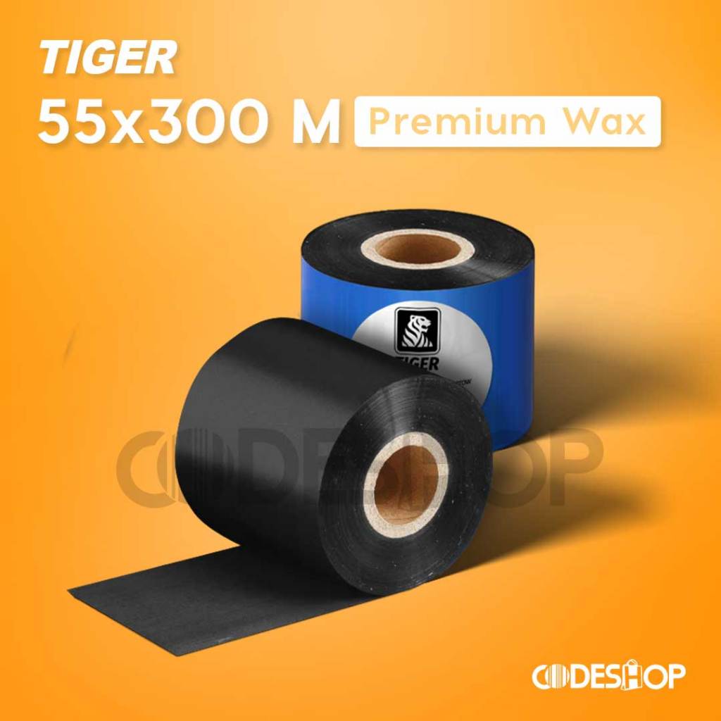 TINTA WAX PREMIUM BARCODE PRINTER 55X300 / RIBBON TIGER WAX 55 X 300