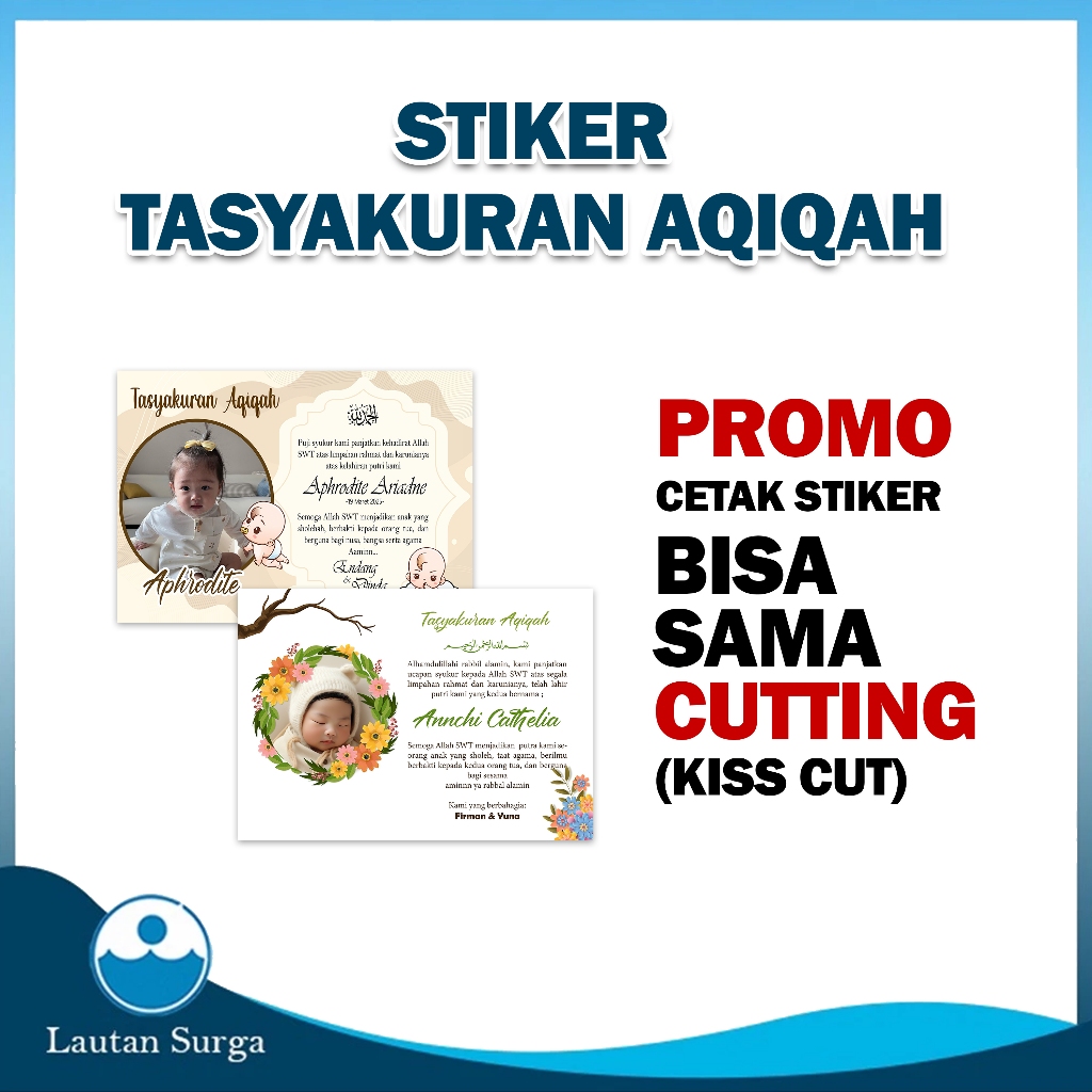 

Stiker Souvenir Aqiqah Kelahiran Bayi Label / Kartuu Tasyakuran Aqiqah Anak Perempuan / Laki-Laki