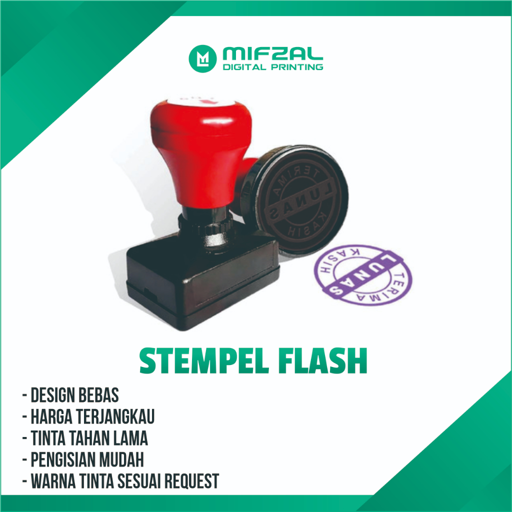 

STEMPEL FLASH, BERMACAM-MACAM WARNA, DESAIN BEBAS