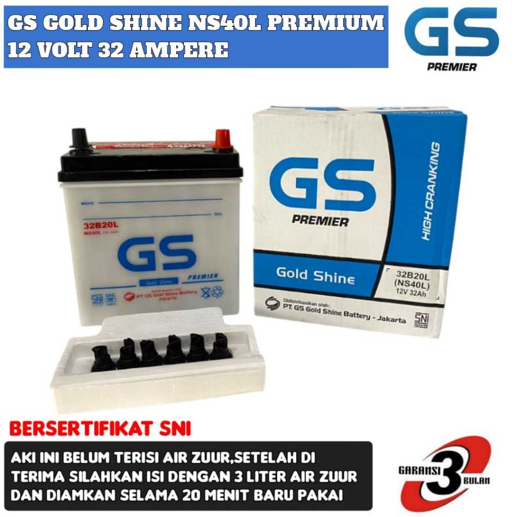 Aki Mobil Ayla/Agya/Calya/Sigra/Jazz/Ertiga/Brio/Karimun/Datsun go/Baleno GS gold Shine Premium Ns40