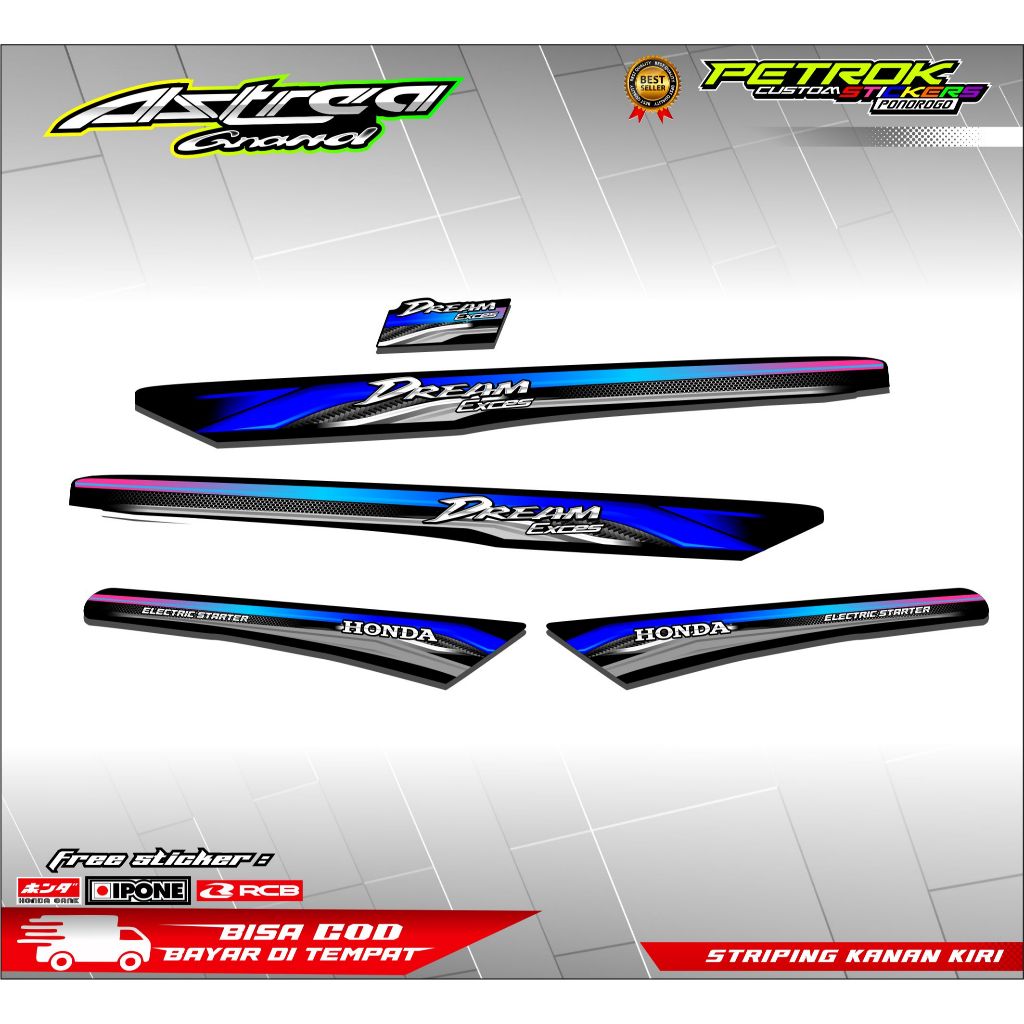 STRIPING VARIASI HONDA ASTREA GRAND / STICKER LIST  VARIASI MOTOR HONDA ASTREA GRAND
