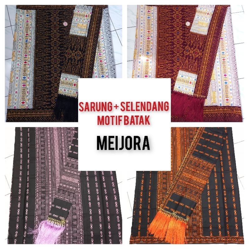 SETELAN SARUNG DAN SELENDANG MOTIF BATAK