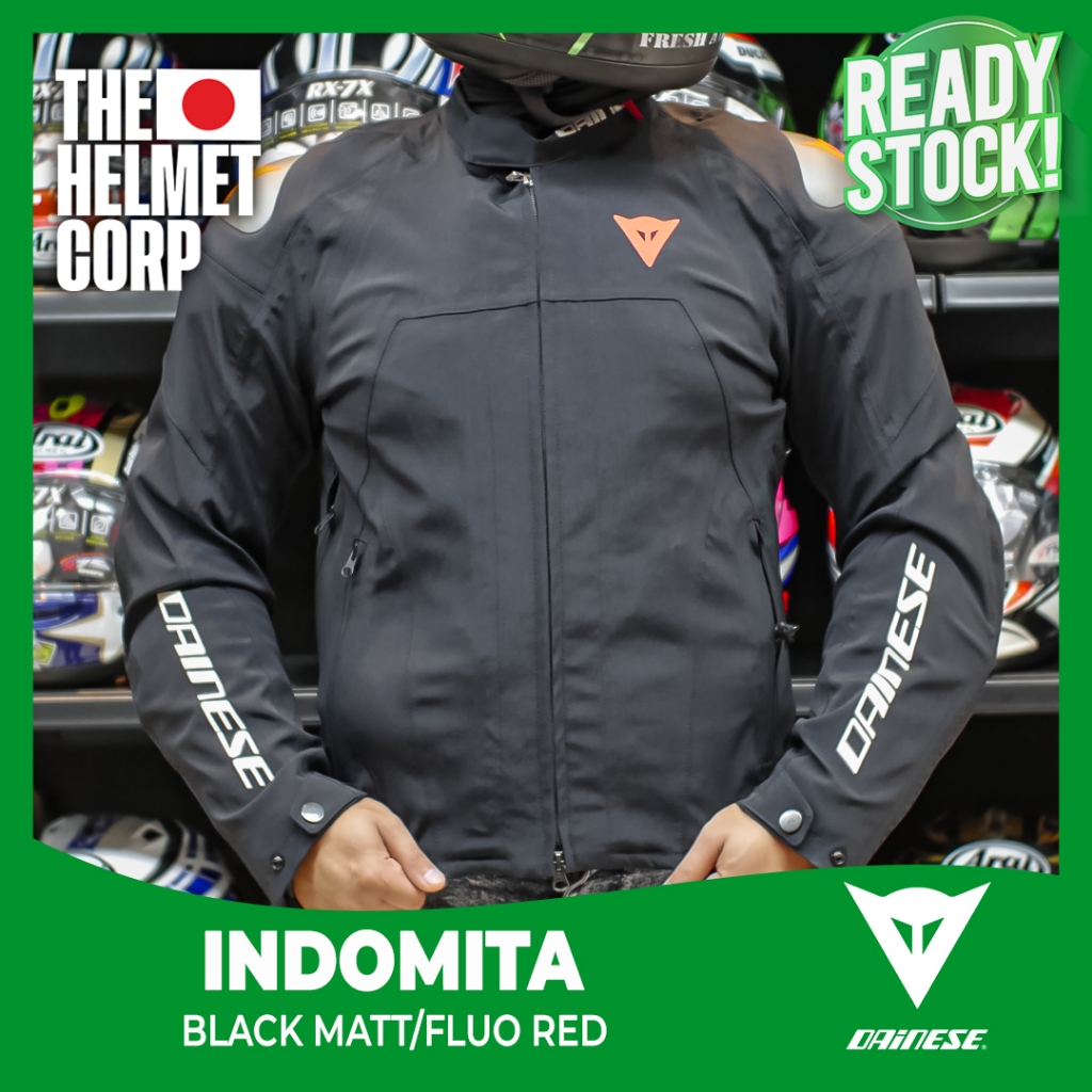 JACKET DAINESE INDOMITA BLACK MATTE/FLUO RED JAKET MOTOR RIDING TOURING