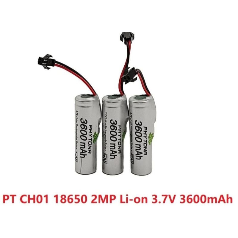 baterai RC 3 7 volt soket pin 2 hitam phytona 3600 MAh