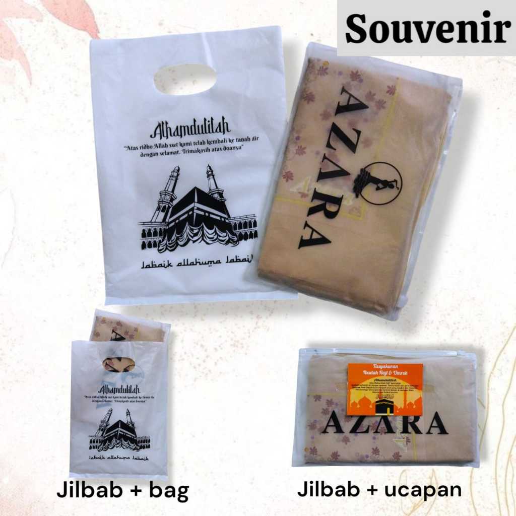 Jilbab Dewasa Segiempat OLEH OLEH ATAU SOUVENIR HAJI DAN UMROH Kemasan Pouch