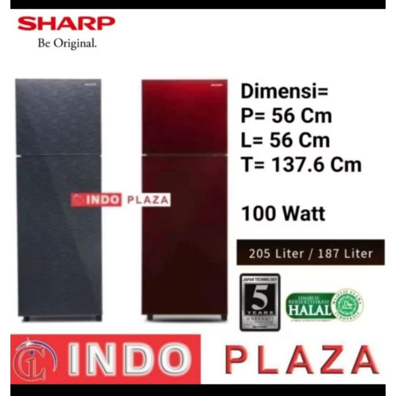 KULKAS SHARP 2 PINTU SJ-246XG MODEL PINTU KACA (CARGO)